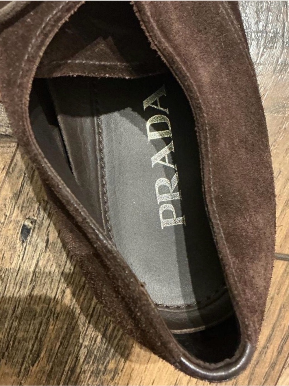 authentic Prada brown suede lace up shoe - Picture 3 of 7